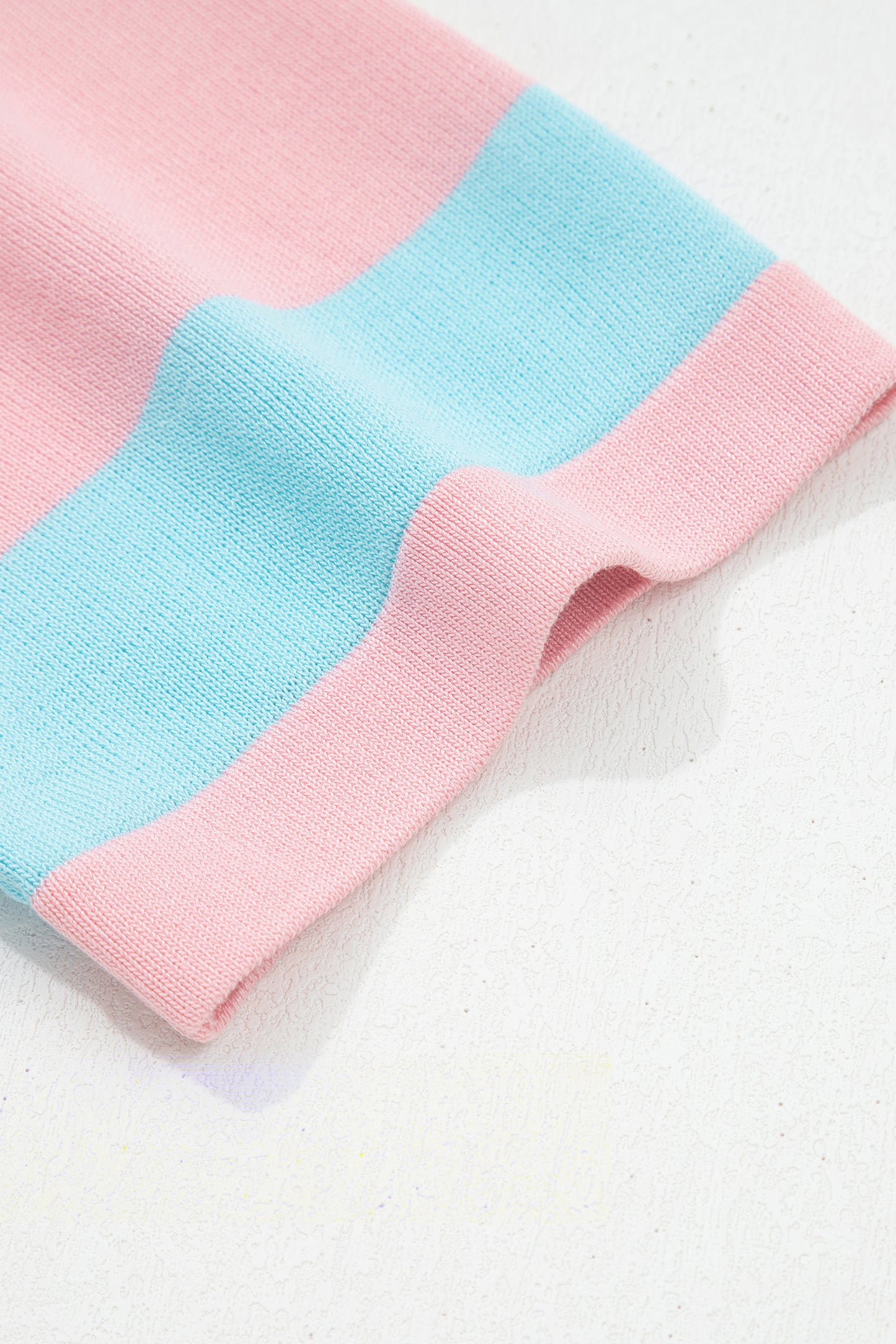Black Stripe Colorblock Striped Knitted T shirt