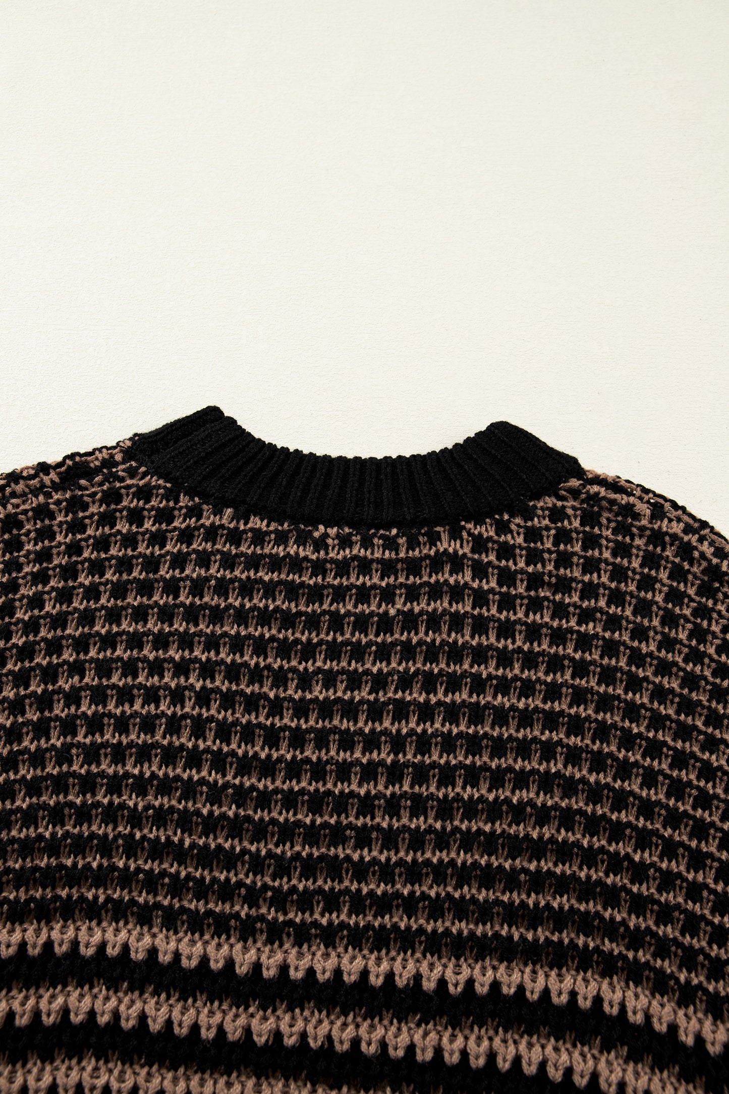Red Stripe 3/4 Draped Sleeve Slouchy Sweater