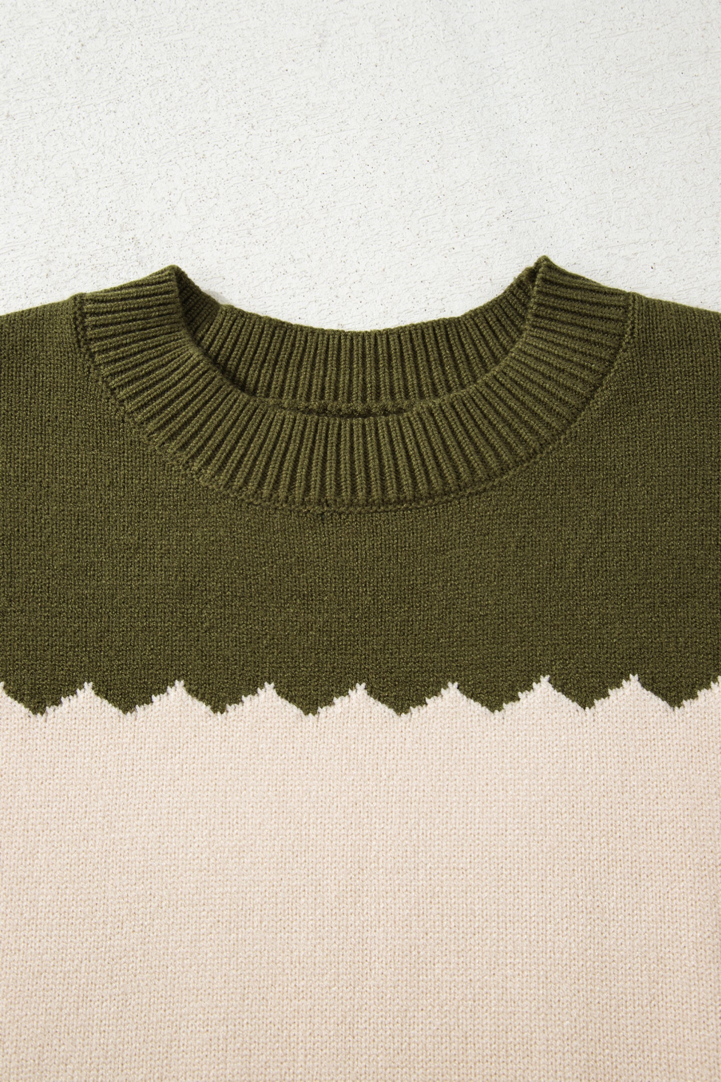Black Colorblock Crew Neck Drop Shoulder Sweater