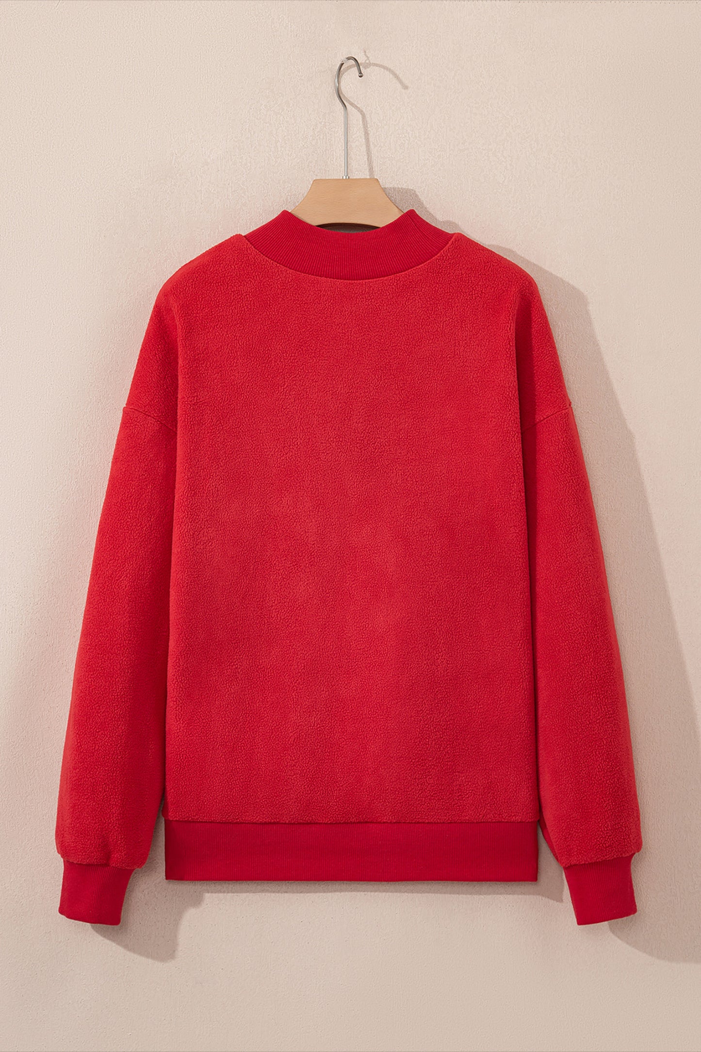 Dark Blue Oversize Drop Shoulder Reversible Mock Neck Sweatshirt