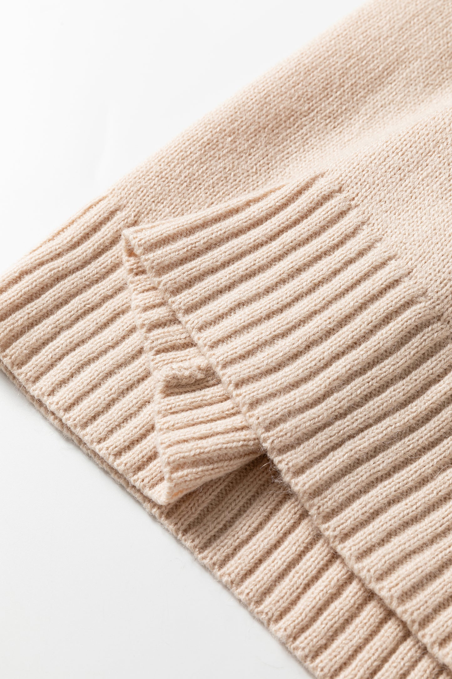 Delicacy Ribbed Deep V Neckline Front Pocketed Loose Tunic Sweater Vest