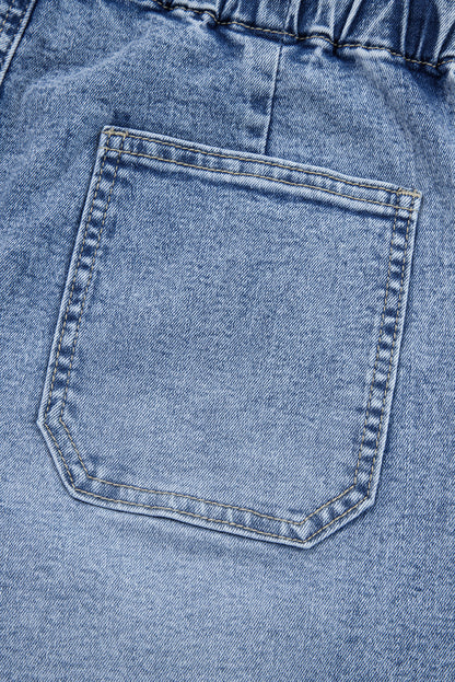 Myosotis Large Patch Pocket Drawstring Paperbag Waist Barrel Jeans