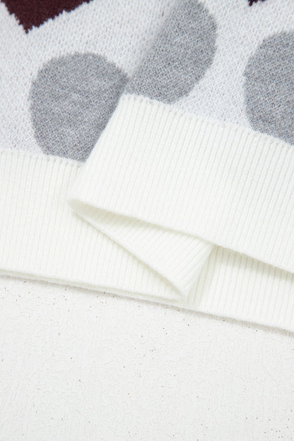 White Valentine Heart Short Sleeve Sweater