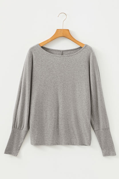 Red Dahlia Solid Color Extended Cuffs Long Sleeve Top