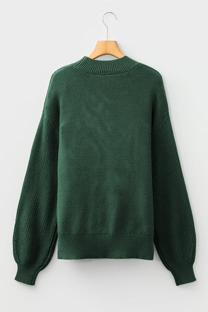 Red Dahlia Solid Color Front Seam Drop Shoulder Loose Sweater
