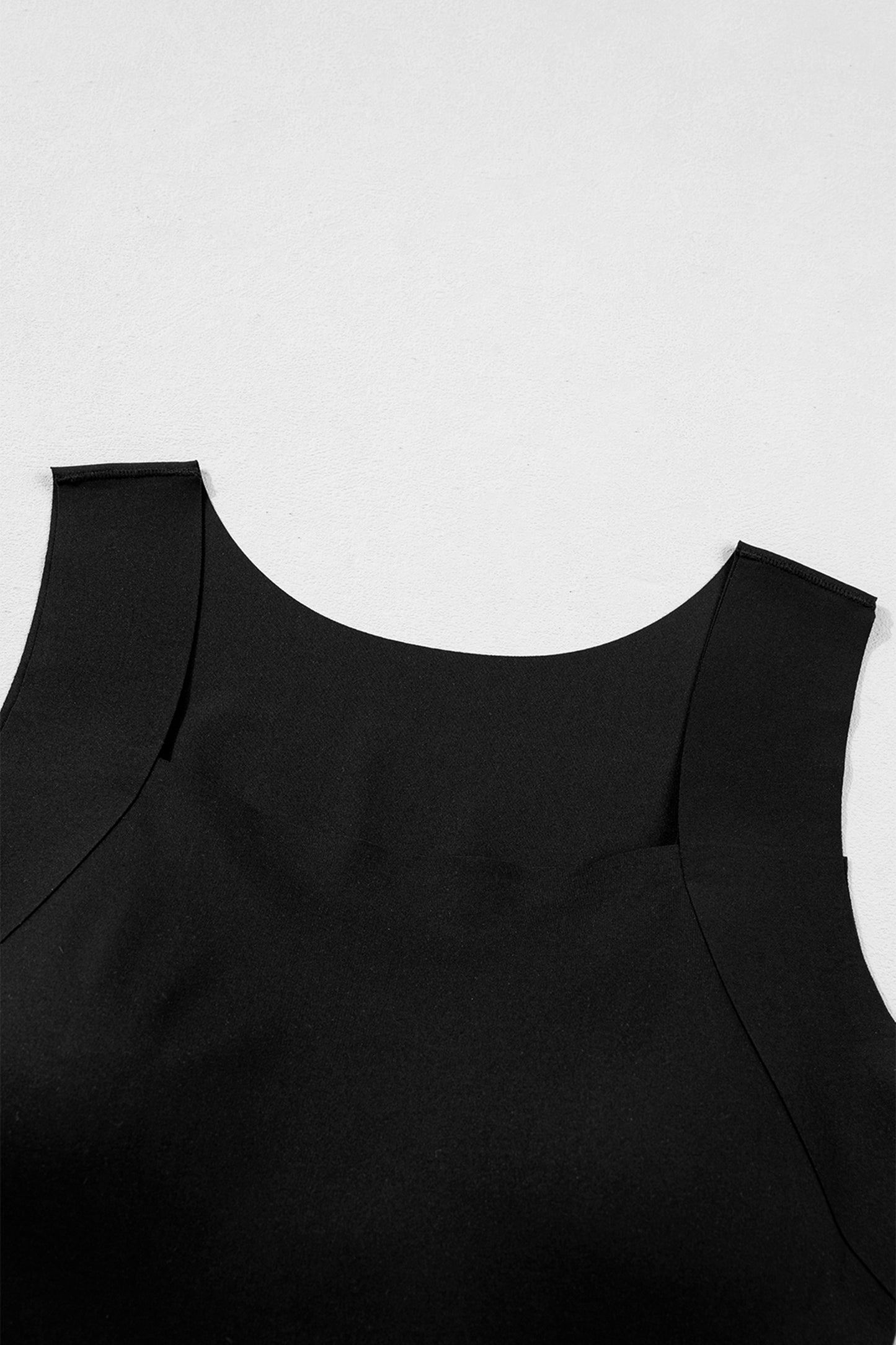 Oatmeal Solid Color Wide Strap Splicing Athleisure Tank Top