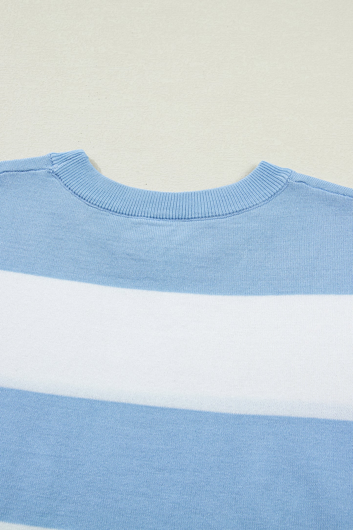 Black Stripe Colorblock Striped Knitted T shirt