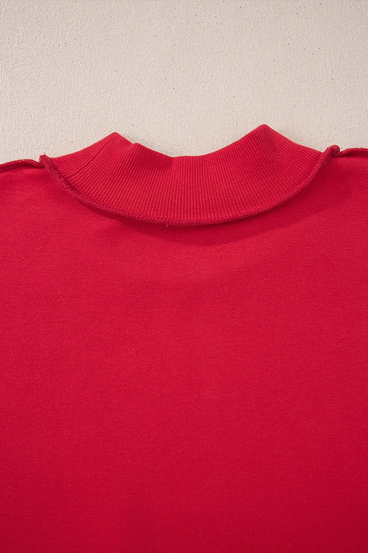 Dark Blue Oversize Drop Shoulder Reversible Mock Neck Sweatshirt