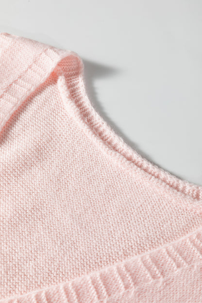 Delicacy Ribbed Deep V Neckline Front Pocketed Loose Tunic Sweater Vest