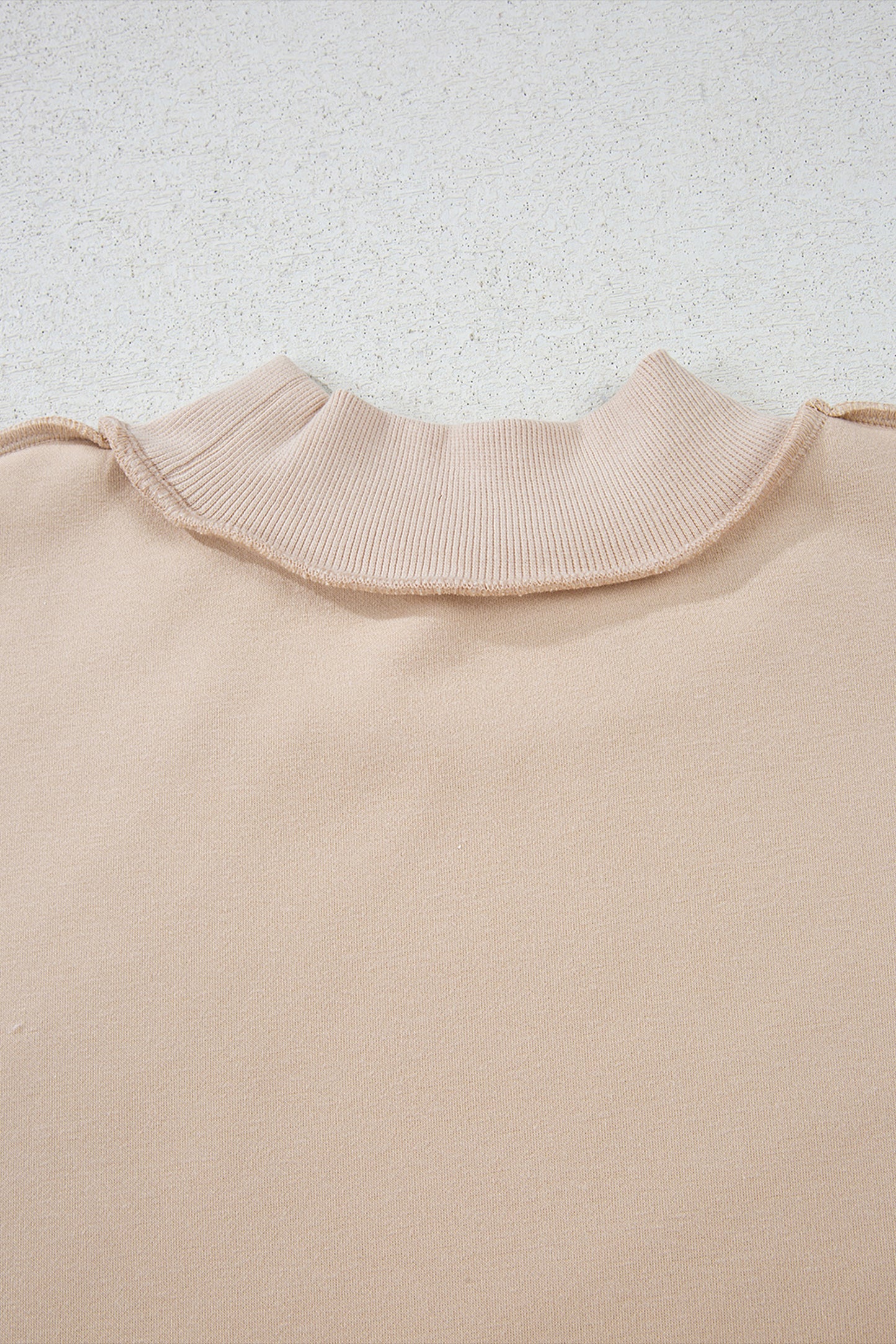 Dark Blue Oversize Drop Shoulder Reversible Mock Neck Sweatshirt
