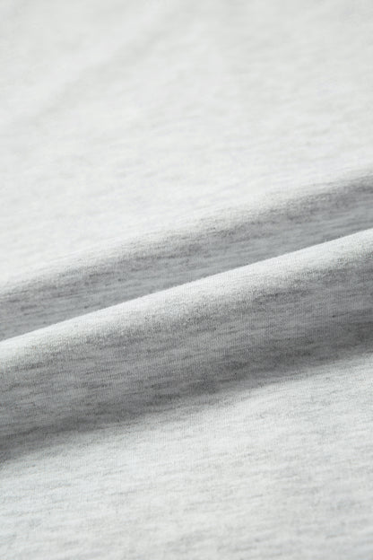 Light Grey Mixed Print Raglan Sleeve Patchwork Exposed Seam Pullover Top