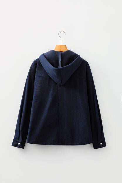 Sail Blue 2 in 1 Thermal Knit Textured Hooded Jacket