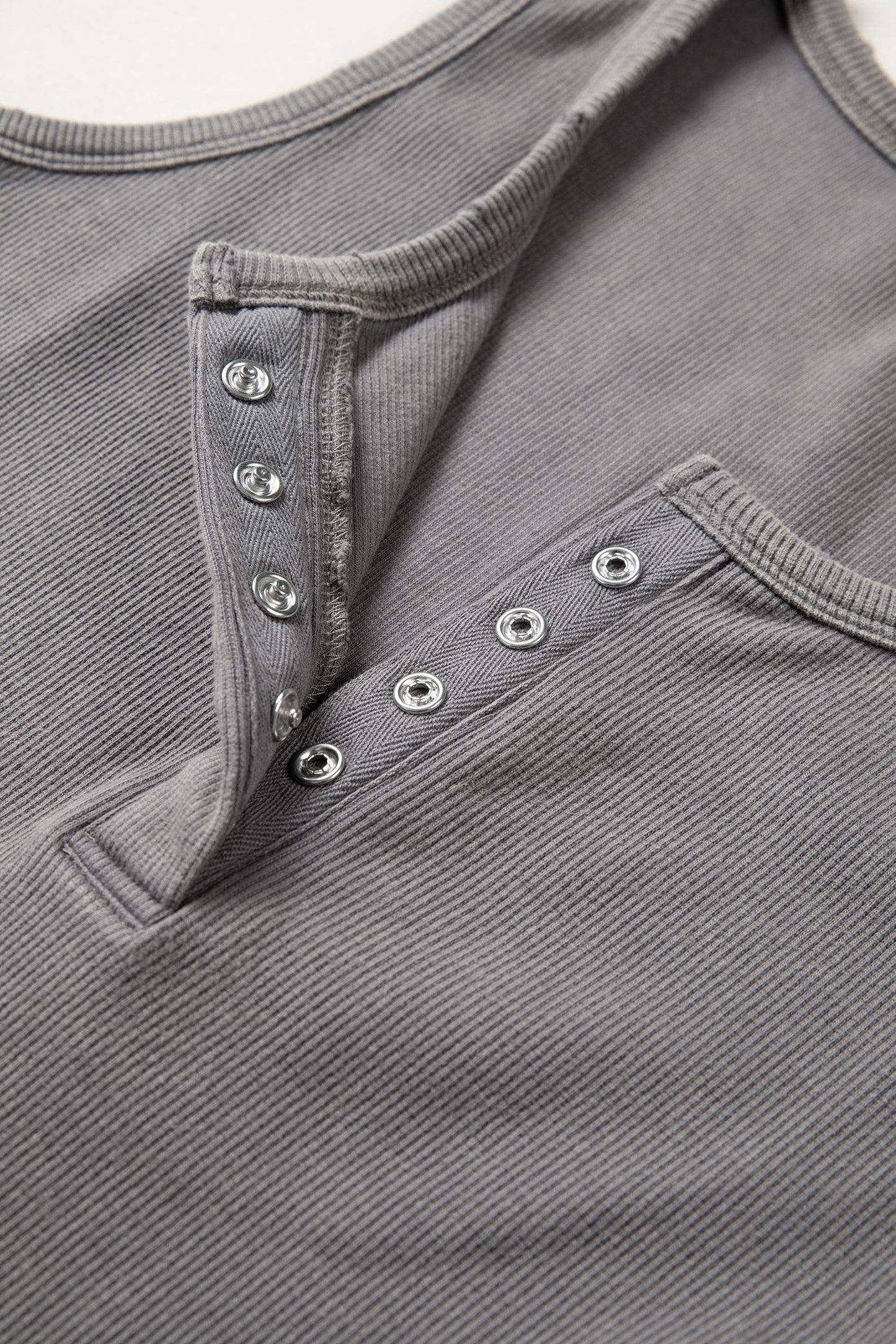 Blue Vintage Distressed Ribbed Mineral Wash Tank Top