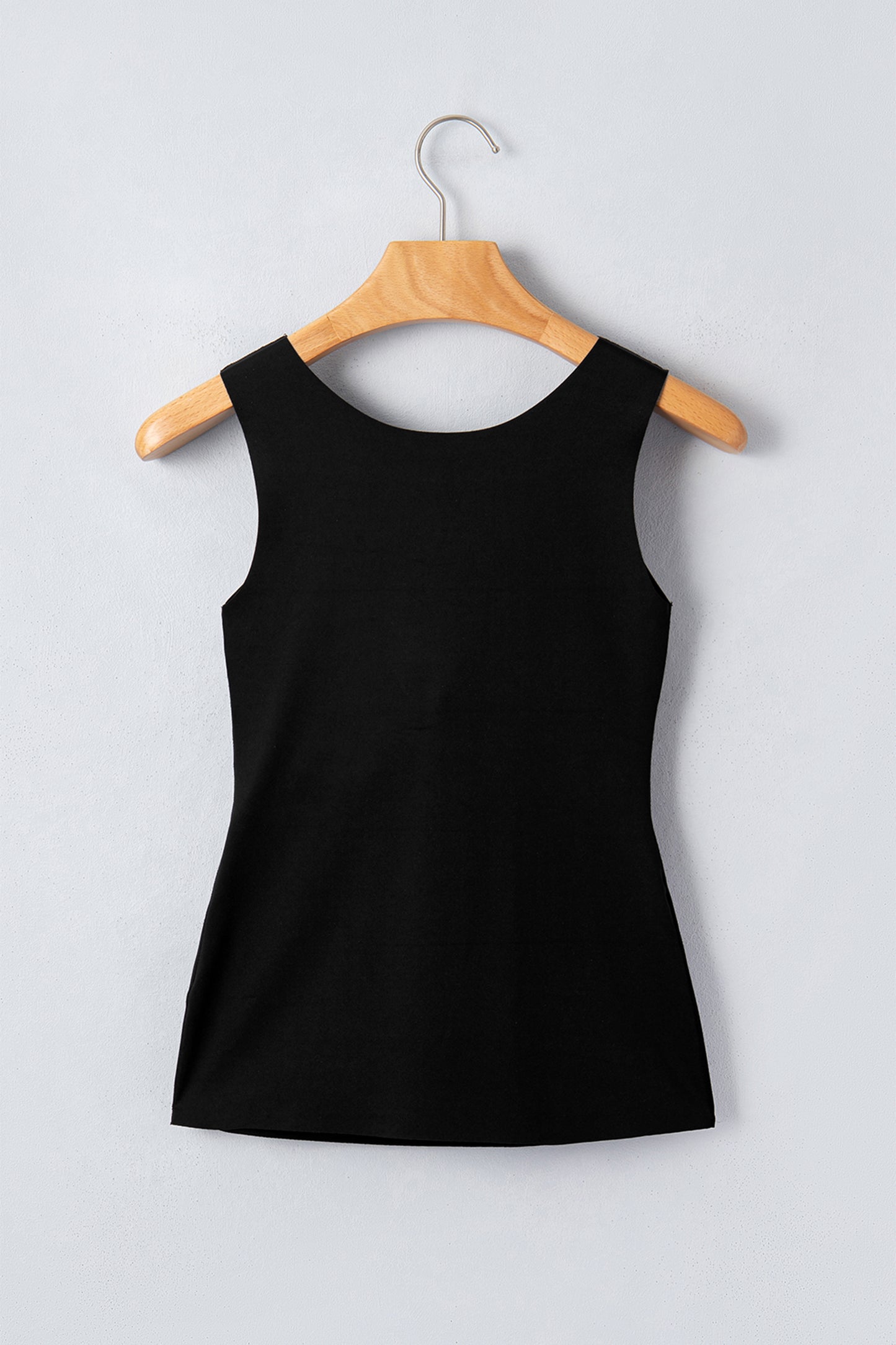 Oatmeal Solid Color Wide Strap Splicing Athleisure Tank Top