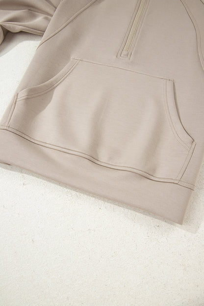 Jet Stream Half Zip Thumbhole Sleeve Hoodie Active Pants 2pcs Outfit