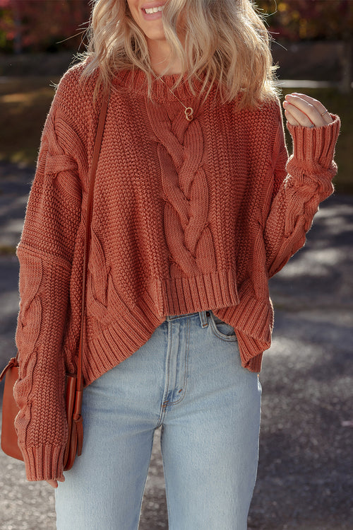 Redwood Burl Chunky Fit Slouchy Textured Knit Sweater