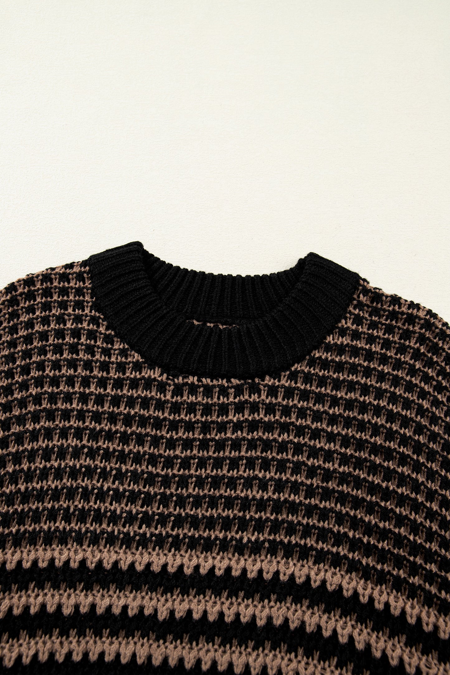 Red Stripe 3/4 Draped Sleeve Slouchy Sweater