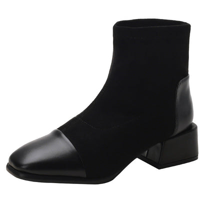 Versatile Women's Thick Heel Short Boots