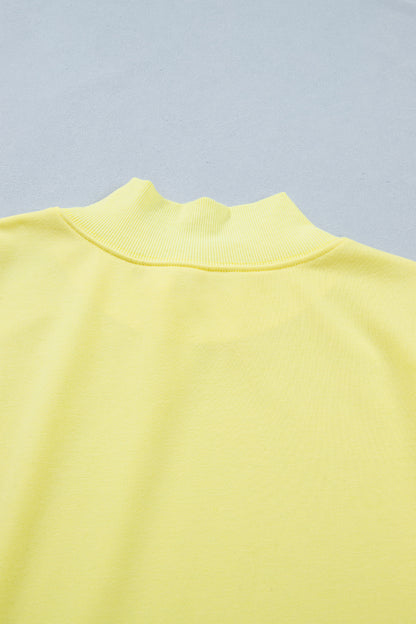 Black Solid Color High Neck Cap Sleeve Loose Top