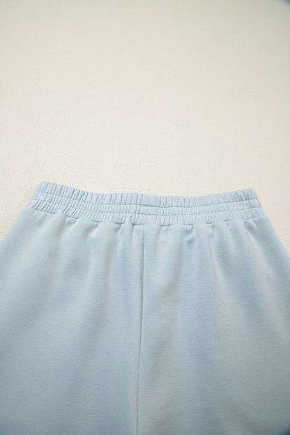 Gray Half Zip Polo Tee Casual Pant Set