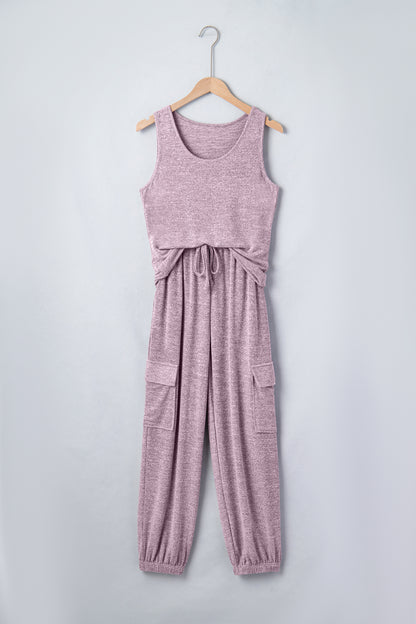 Orchid Bouquet Casual Tank Top Drawstring Jogger Pants 2pcs Outfit