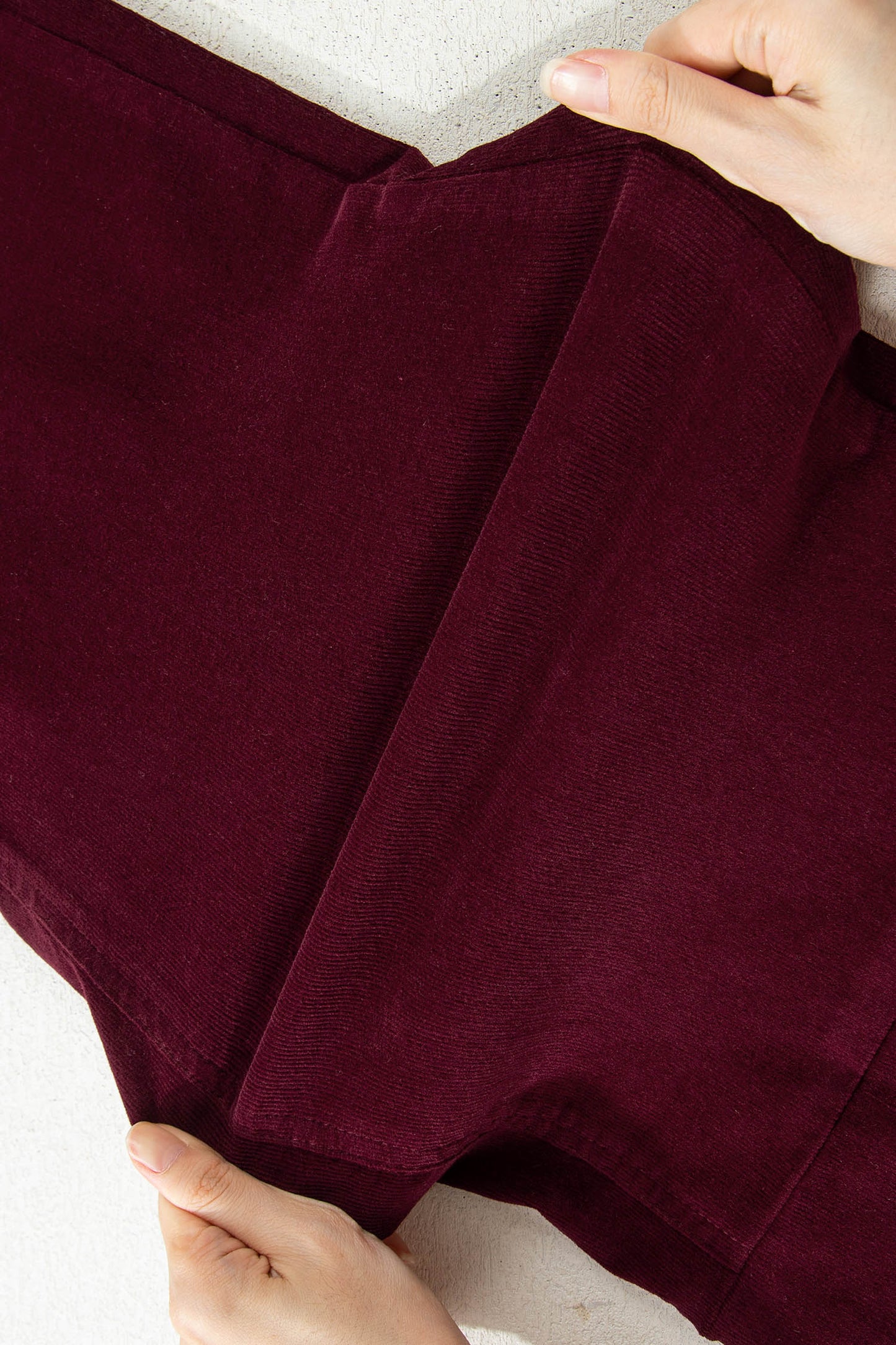 Vineyard Green Corduroy Solid Color High Waist Wide Leg Pants