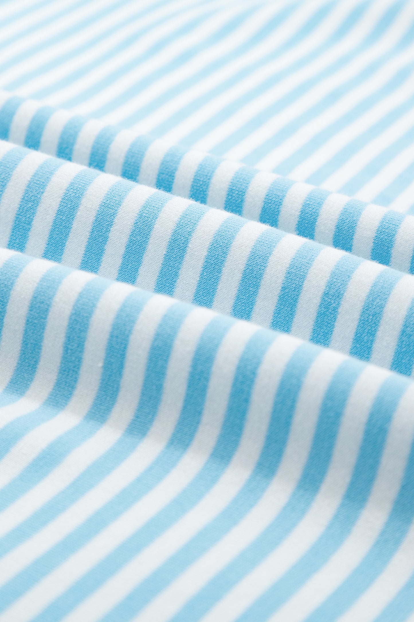 Sky Blue Stripe Oversize Mock Neck Sweatshirt and Shorts Set
