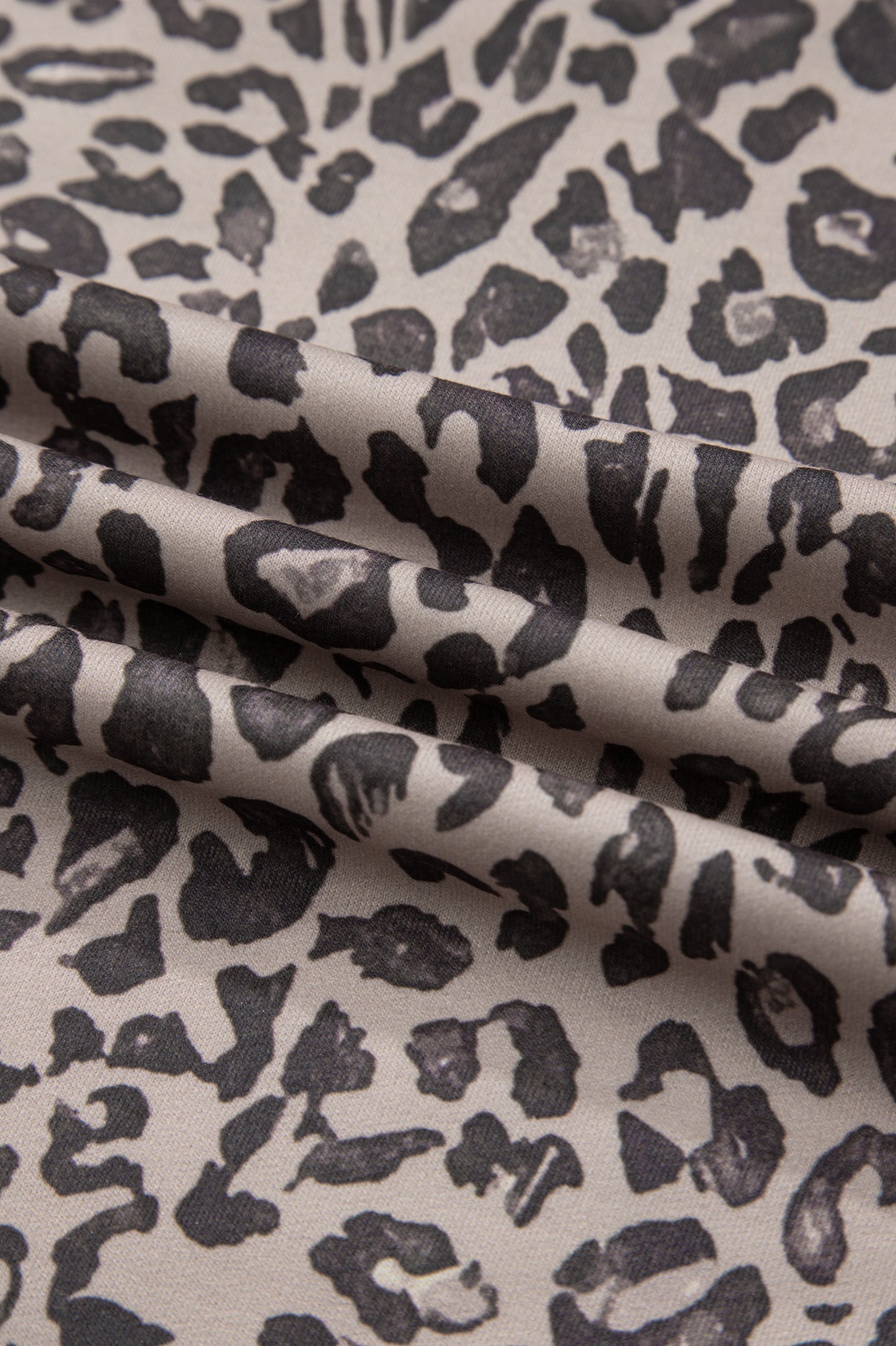 Pink Leopard Print Patchwork Crew Neck Sweatshirt