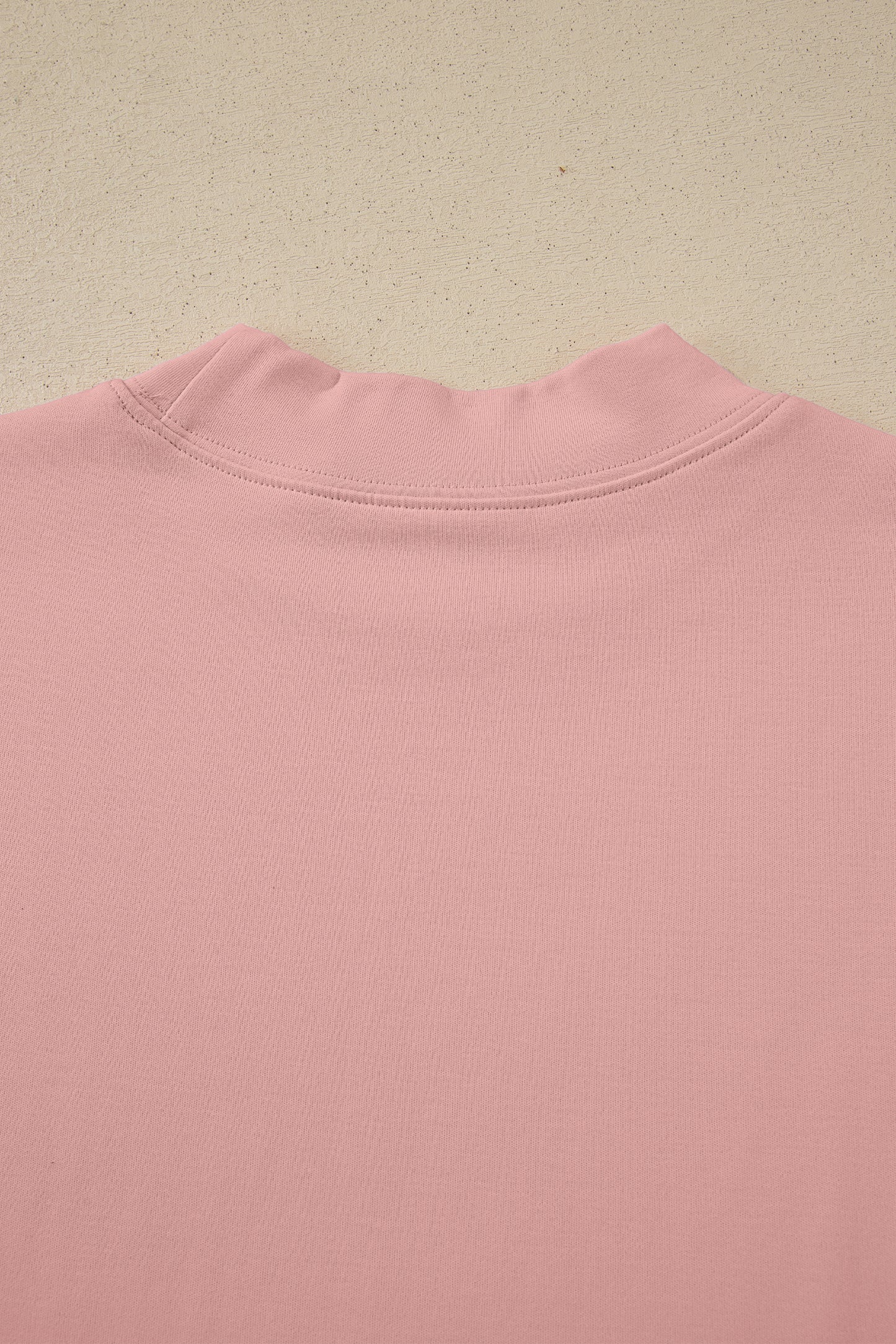 Black Solid Color High Neck Oversize Tee
