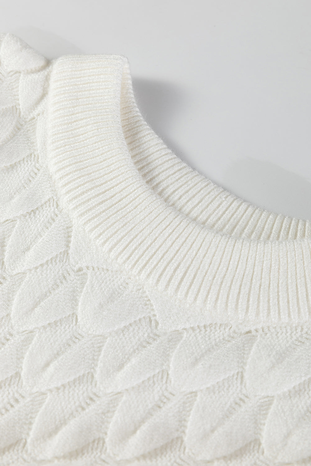 Straw Yellow Fish Scale Textured Knit Ribbed High Neck Short Sleeve Sweater