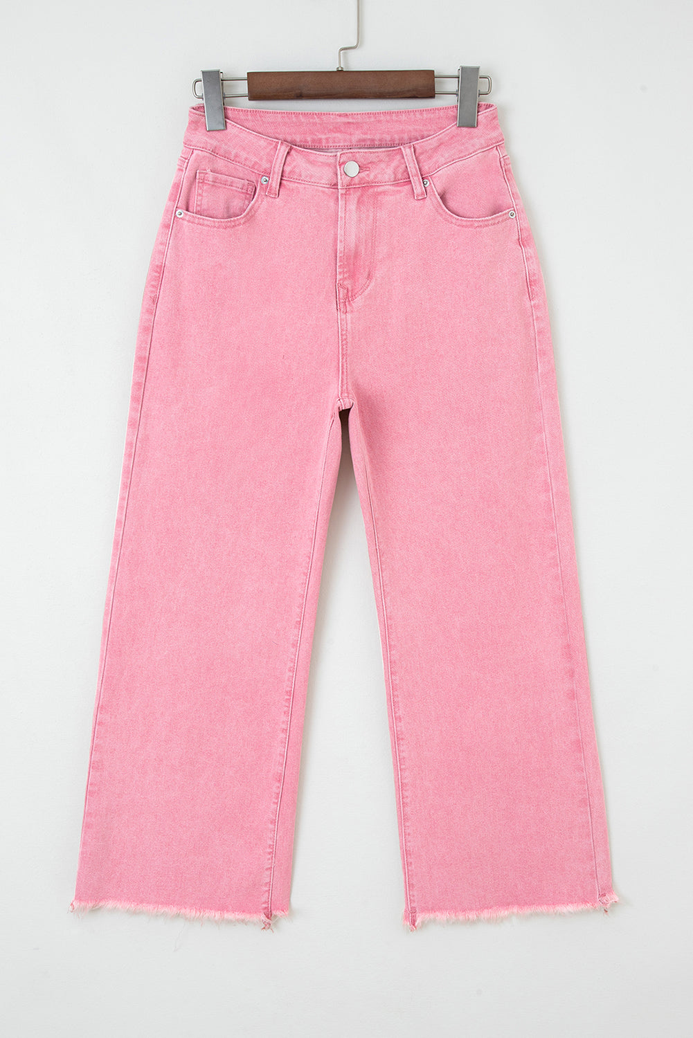 Myosotis Acid Washed High Rise Cropped Wide Leg Jeans