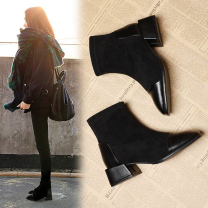 Versatile Women's Thick Heel Short Boots