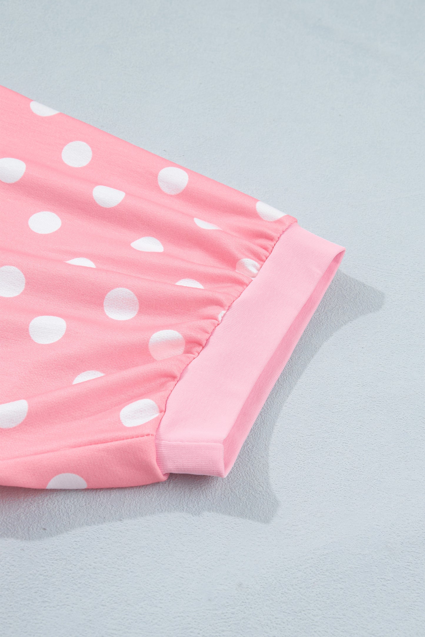 Green Polka Dot Oversized Top Drawstring Short Set