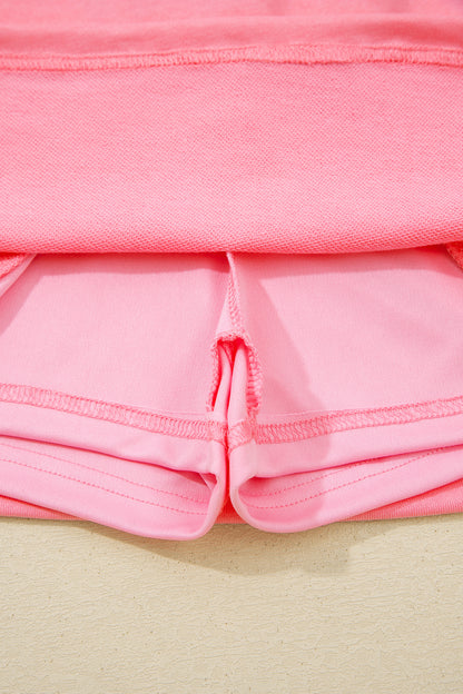 Sachet Pink Slim Tank Top Elastic Waist Mini Skort 2pcs Outfit