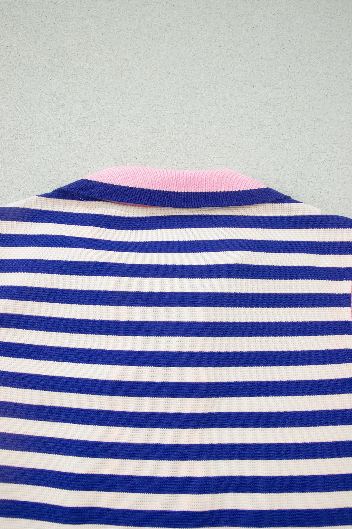 Sachet Pink Textured Stripe Print Contrast Trim Zip Collar Sleeveless 2pcs Skort Set