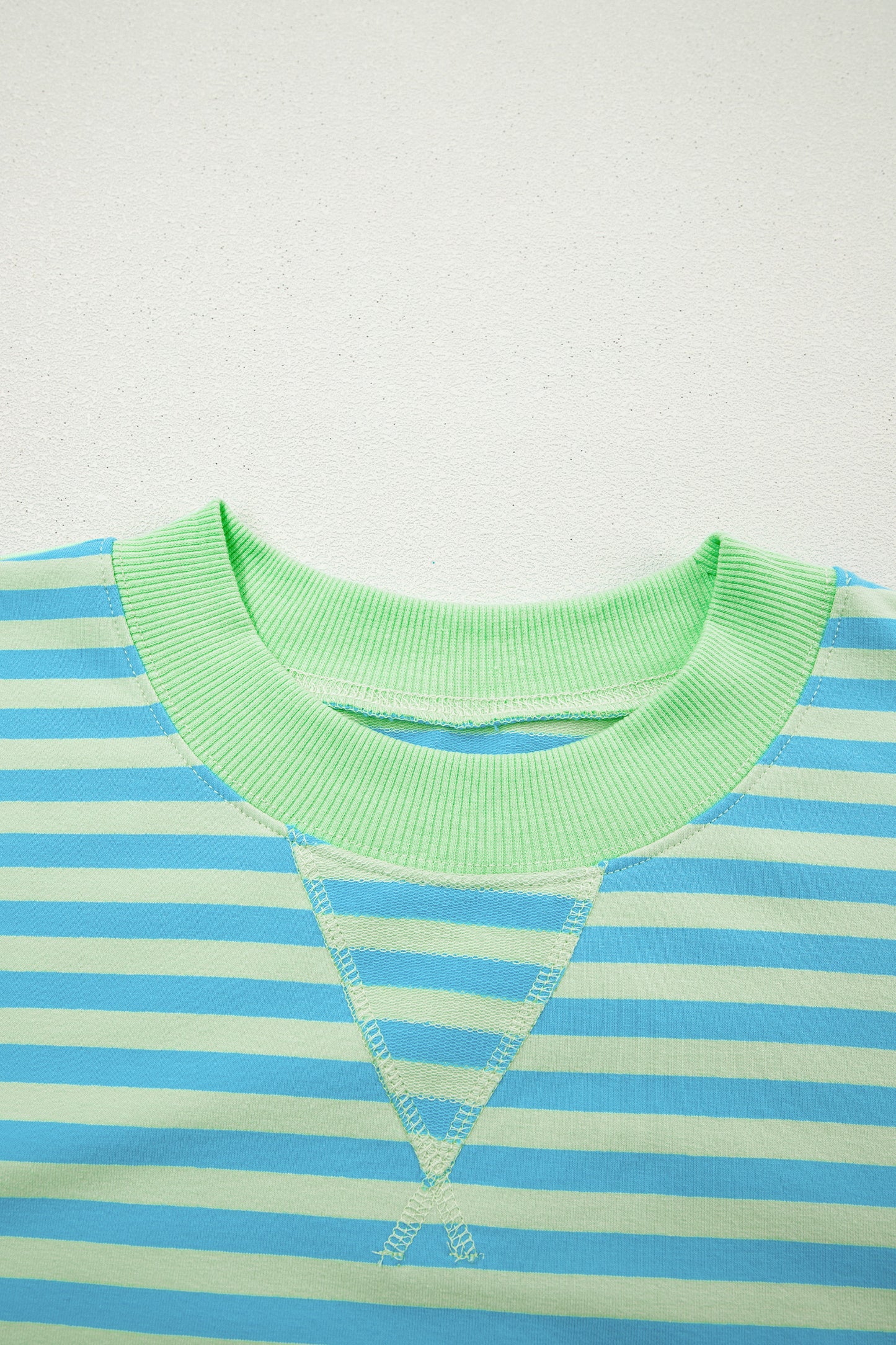 Pink Stripe Color Block Detail Long Sleeve Pullover Elastic Waist Pull On Shorts 2pcs Set