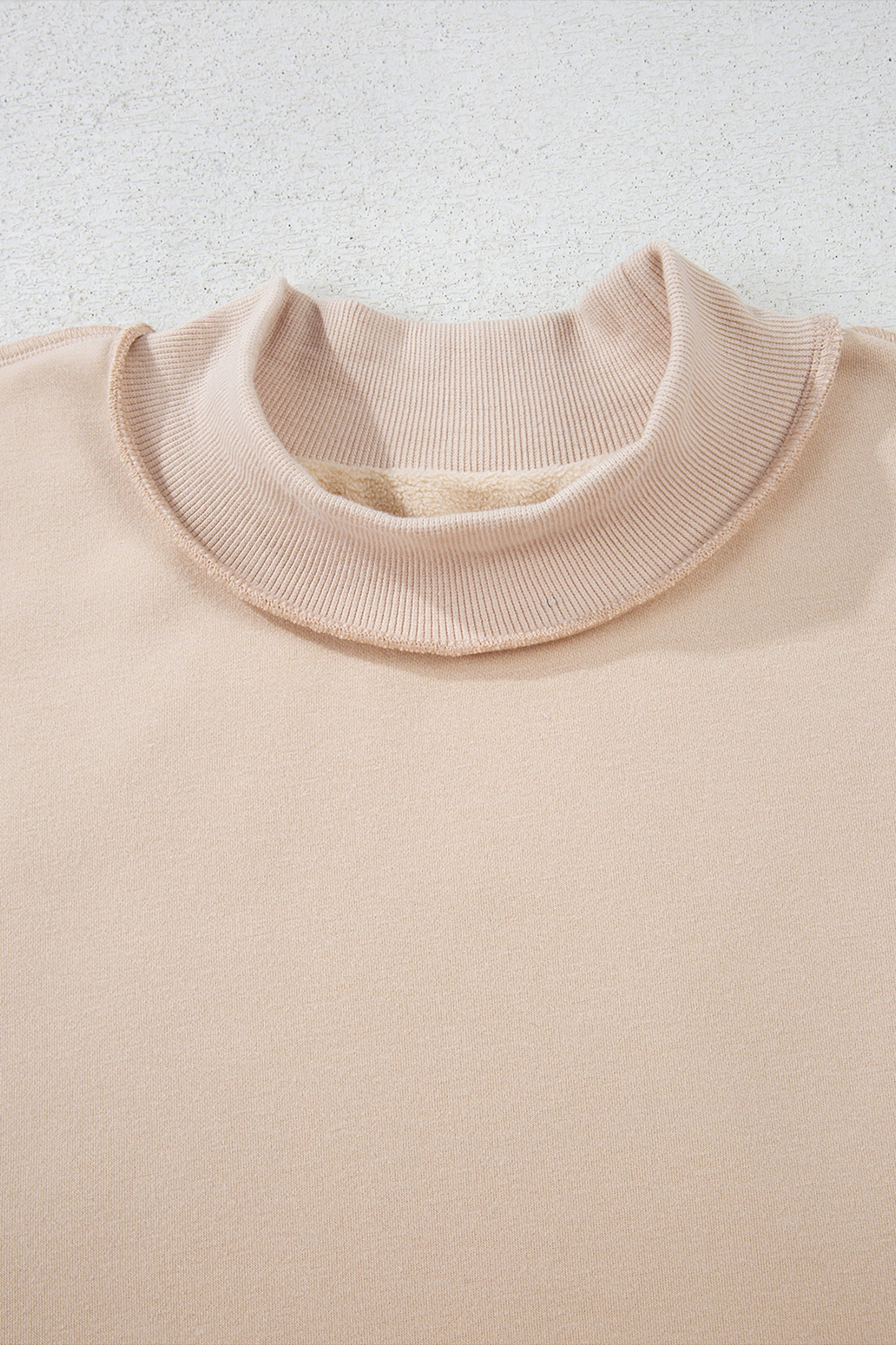 Dark Blue Oversize Drop Shoulder Reversible Mock Neck Sweatshirt