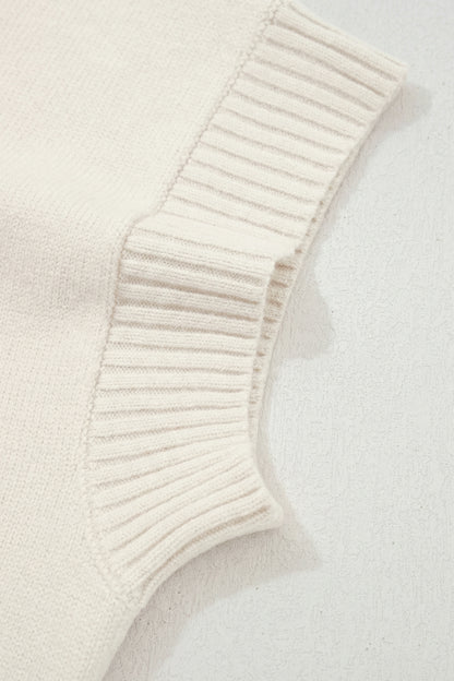 White Valentine Heart Graphic Cropped Short Sleeve Sweater