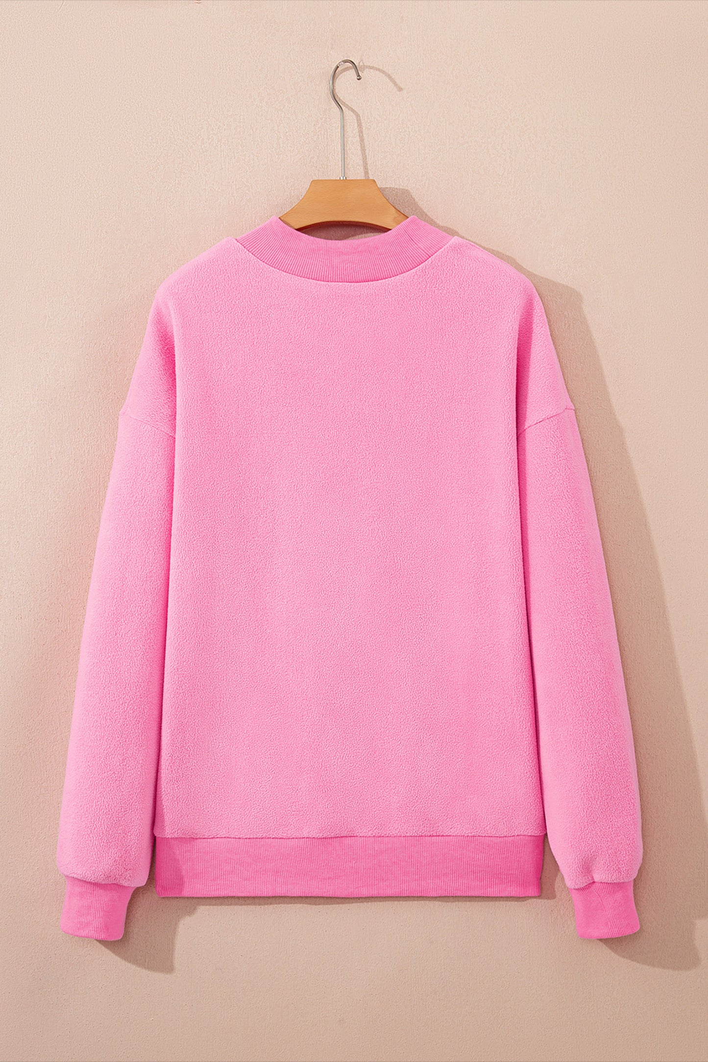 Dark Blue Oversize Drop Shoulder Reversible Mock Neck Sweatshirt