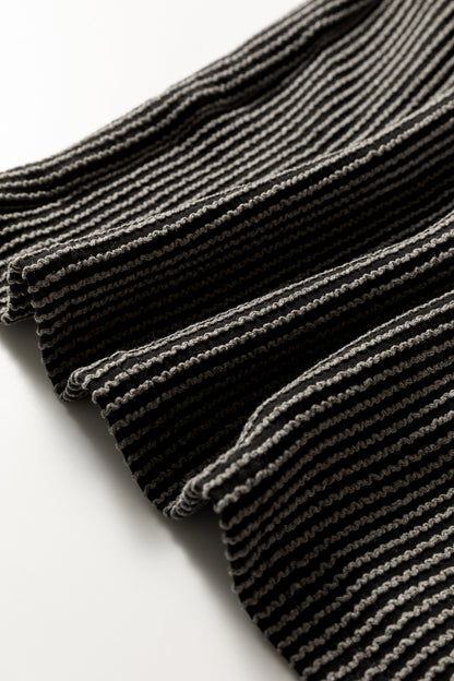 Carbon Grey Twisted Ribbed Dolman Long Sleeve Top