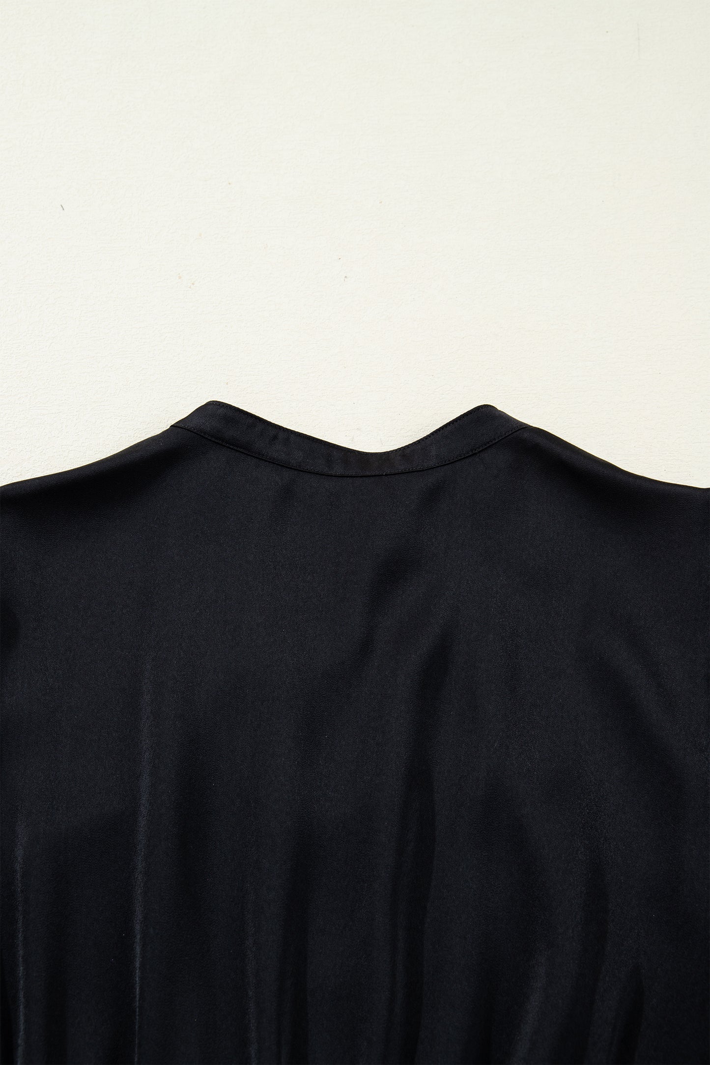 Black Flounced Bracelet Sleeve V Neck Tiered Maxi Dress