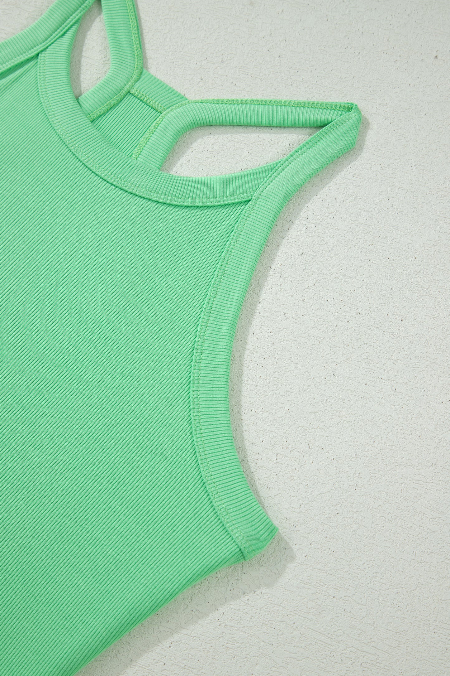 Sky Blue Slim Tank Top Elastic High Waist Shorts 2pcs Outfit