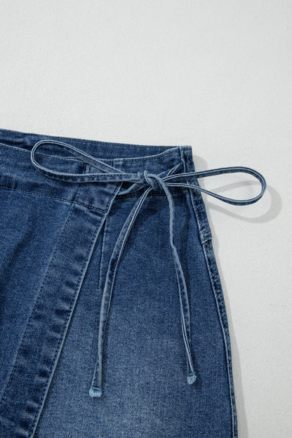 Ashleigh Blue Wrapped Tied Waist Denim Skort
