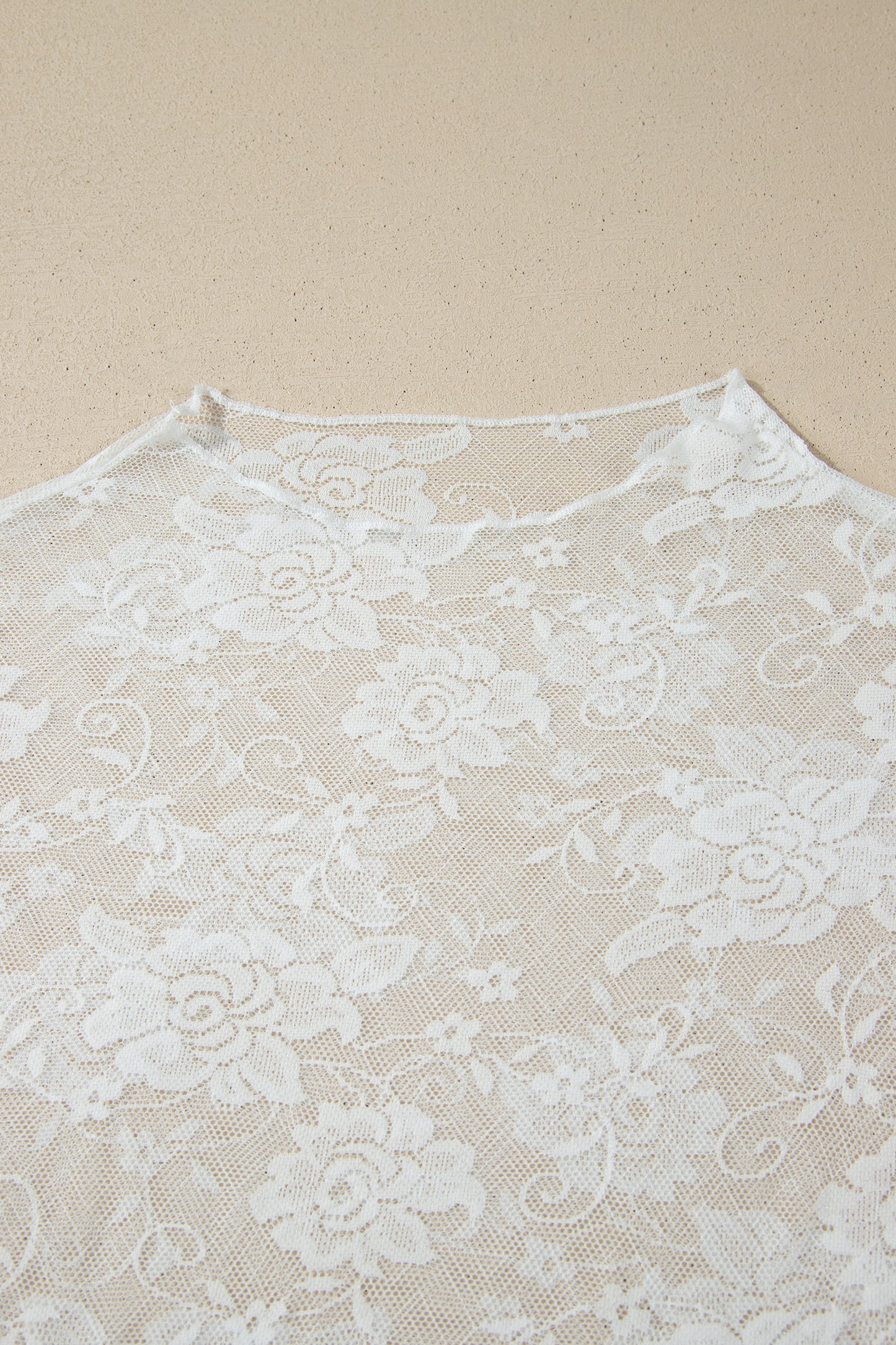 Black Plus Size Floral Mesh Long Sleeve Top
