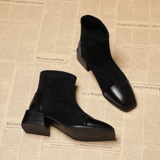 Versatile Women's Thick Heel Short Boots