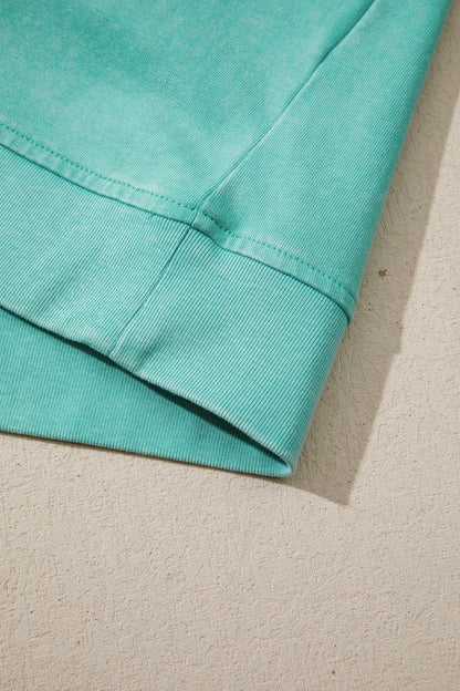 Beau Blue Mineral Wash V Neck Tee Matching Skort Set
