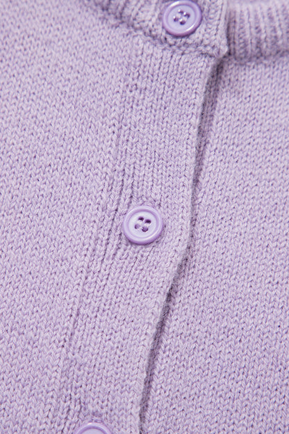Orchid Petal Short Sleeve Soft Cardigan Sweater T Shirt