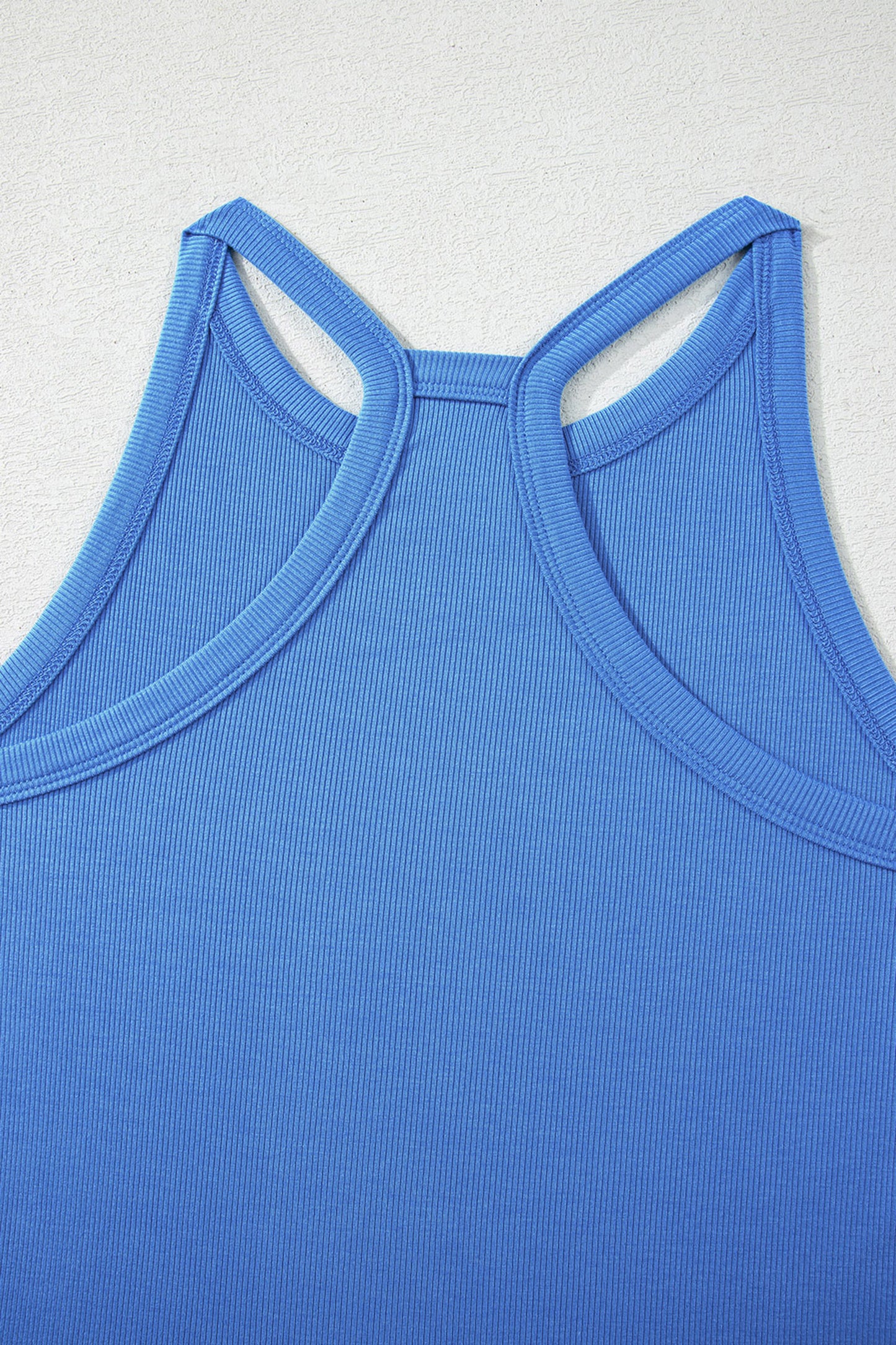 Green Slim Ribbed Tank Top and Sweatpants Set