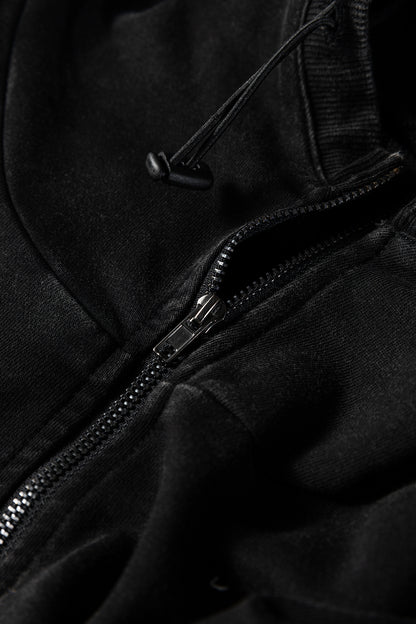 Ashleigh Blue Half Zip Kangaroo Pocket Mineral Wash Baggy Hoodie