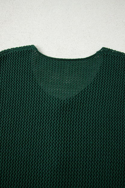 Blackish Green Plus Size Golden Accent Buttons Short Sweater Cardigan